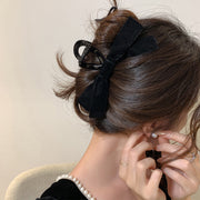 バンスクリップ レディース ヘアアクセサリー リボン ブラック シンプル かわいい おしゃれ
