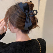 バンスクリップ レディース ヘアアクセサリー リボン ブラック シンプル かわいい おしゃれ