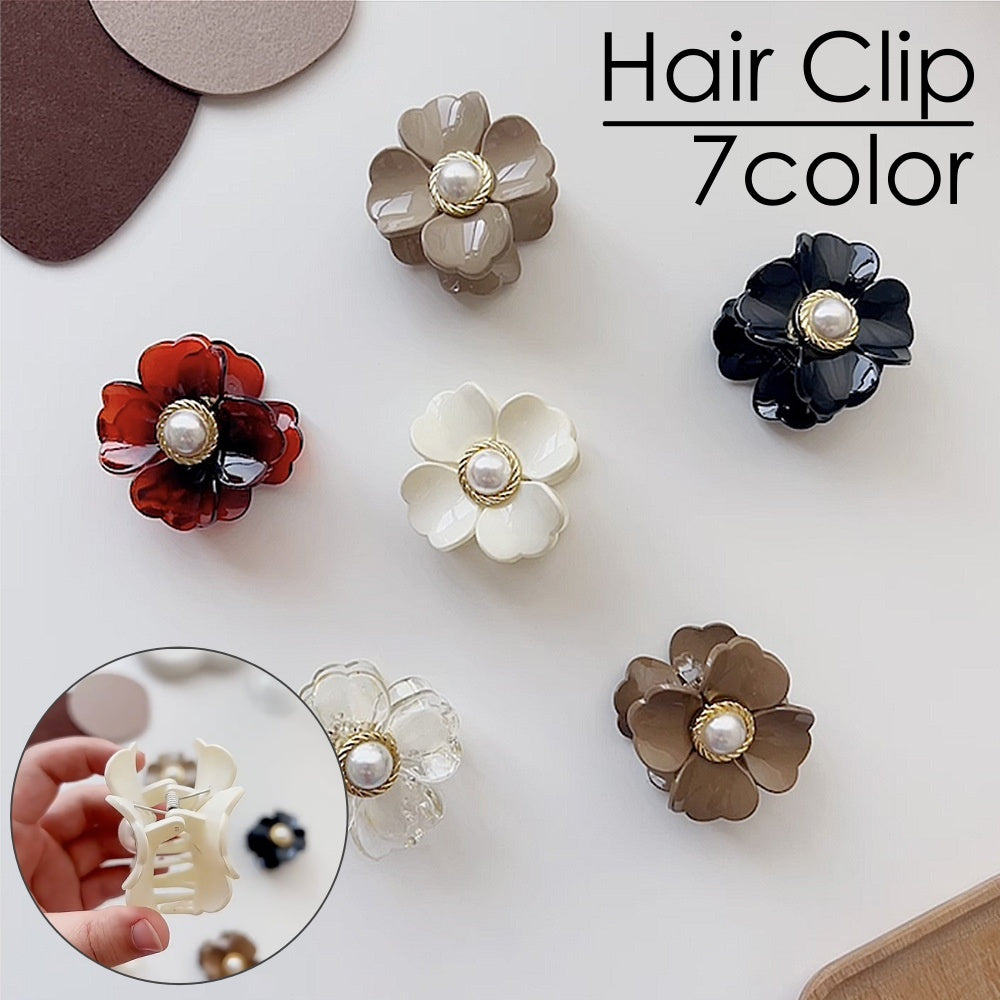 ヘアクリップ バンスクリップ ヘアアクセサリー レディース 女性 フラワー お花 フェイクパール パール調 髪留め まとめ髪 ヘアアレンジ お洒落 上品 大人可愛い ファッション小物