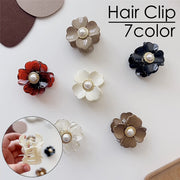ヘアクリップ バンスクリップ ヘアアクセサリー レディース 女性 フラワー お花 フェイクパール パール調 髪留め まとめ髪 ヘアアレンジ お洒落 上品 大人可愛い ファッション小物