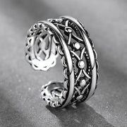 指輪 オープンリング アクセサリー レディース 女性 婦人 Cリング 透かし彫り ヴィンテージ風 かっこいい おしゃれ ギフト プレゼント ファッション雑貨