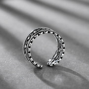 指輪 オープンリング アクセサリー レディース 女性 婦人 Cリング 透かし彫り ヴィンテージ風 かっこいい おしゃれ ギフト プレゼント ファッション雑貨
