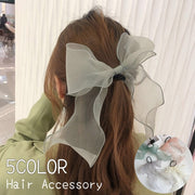 ヘアゴム レディース ヘアアクセサリー リボン シアー ビッグ シンプル 無地 大きめ 大ぶり かわいい おしゃれ きれいめ 大人女子 女性 フェミニン
