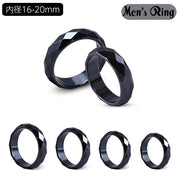 指輪 リング メンズ 男性用 アクセサリー 内径16mm 17mm 18mm 19mm 20mm シンプル おしゃれ かっこいい 多面カット ブラック 黒 モノトーン シック スタイリッシュ 紳士用