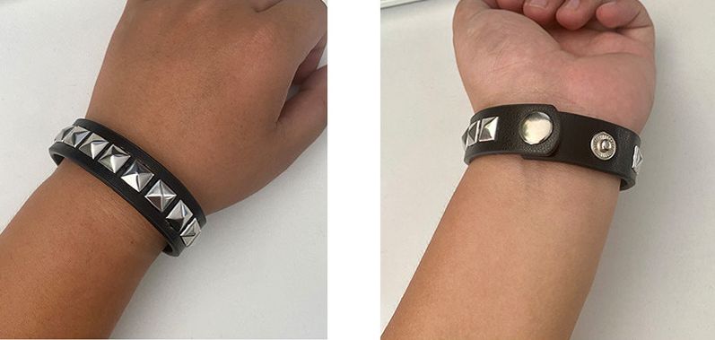 ブレスレット スタッズ 幅広 レザー調 フェイクレザー ユニセックス 商品画像2