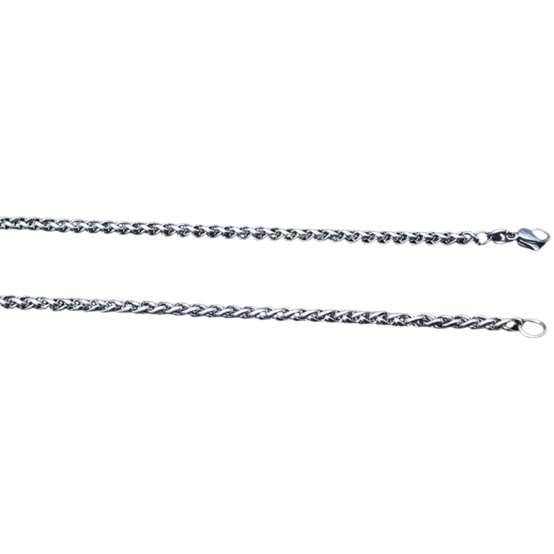 チェーンネックレス メンズ アクセサリー シンプル 編み込み風 ターラント 首飾り 太さ 2.5mm 3mm 長さ 45cm 50cm 55cm 60cm カジュアル デイリー おしゃれ かっこいい ギフト プレゼント 贈り物 男性用 レディース 女性用 ユニセックス 男女兼用