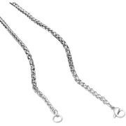 チェーンネックレス メンズ アクセサリー シンプル 編み込み風 ターラント 首飾り 太さ 2.5mm 3mm 長さ 45cm 50cm 55cm 60cm カジュアル デイリー おしゃれ かっこいい ギフト プレゼント 贈り物 男性用 レディース 女性用 ユニセックス 男女兼用