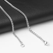 チェーンネックレス メンズ アクセサリー シンプル 編み込み風 ターラント 首飾り 太さ 2.5mm 3mm 長さ 45cm 50cm 55cm 60cm カジュアル デイリー おしゃれ かっこいい ギフト プレゼント 贈り物 男性用 レディース 女性用 ユニセックス 男女兼用