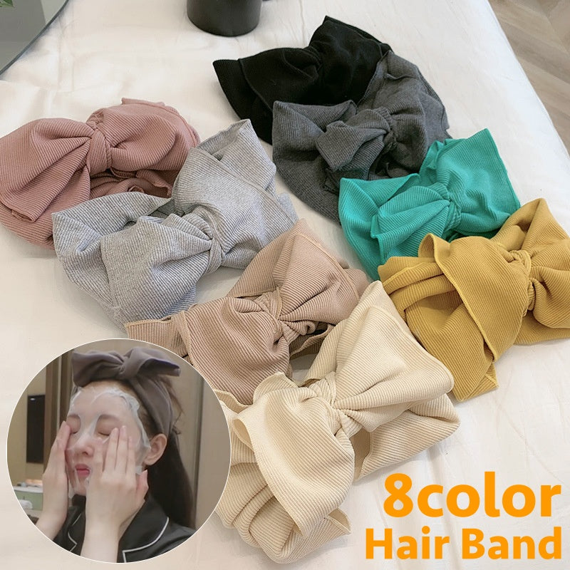 ヘアバンド 洗面用 レディース 女性 ヘッドバンド リボン 幅広 ワイド 無地 単色 シンプル お洒落 可愛い 普段使い デイリー 洗顔 お風呂 バス用品 お風呂グッズ 日用品雑貨