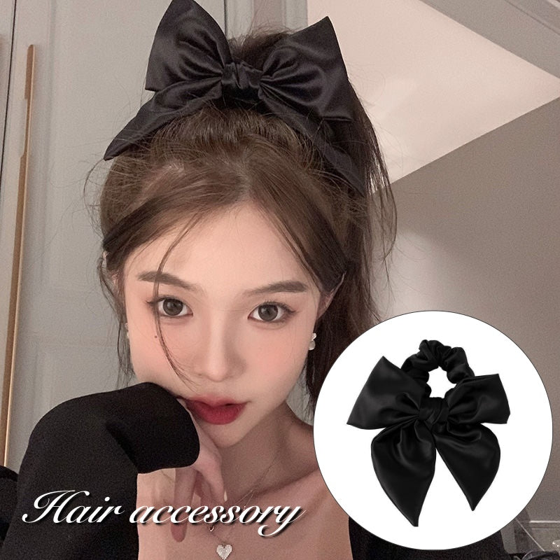 シュシュ ヘアゴム 髪ゴム レディース 女性 ヘアアクセサリー リボン 大きめ 存在感 髪飾り 大人可愛い 無地 シンプル 定番 まとめ髪 ヘアアレンジ おしゃれ かわいい ファッション小物