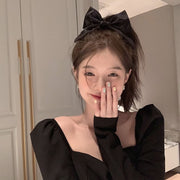 シュシュ ヘアゴム 髪ゴム レディース 女性 ヘアアクセサリー リボン 大きめ 存在感 髪飾り 大人可愛い 無地 シンプル 定番 まとめ髪 ヘアアレンジ おしゃれ かわいい ファッション小物