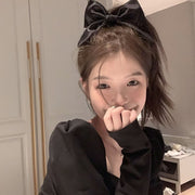 シュシュ ヘアゴム 髪ゴム レディース 女性 ヘアアクセサリー リボン 大きめ 存在感 髪飾り 大人可愛い 無地 シンプル 定番 まとめ髪 ヘアアレンジ おしゃれ かわいい ファッション小物