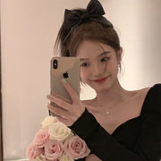 シュシュ ヘアゴム 髪ゴム レディース 女性 ヘアアクセサリー リボン 大きめ 存在感 髪飾り 大人可愛い 無地 シンプル 定番 まとめ髪 ヘアアレンジ おしゃれ かわいい ファッション小物