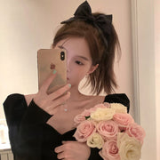 シュシュ ヘアゴム 髪ゴム レディース 女性 ヘアアクセサリー リボン 大きめ 存在感 髪飾り 大人可愛い 無地 シンプル 定番 まとめ髪 ヘアアレンジ おしゃれ かわいい ファッション小物