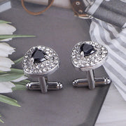 カフス カフスボタン アクセサリー 男女兼用 メンズ レディース シルバーカラー ラインストーン 三角 スーツ 結婚式 パーティ フォーマル おしゃれ ギフト 記念日 誕生日 プレゼント 贈り物 男性用 女性用 父の日 ファッション小物 銀色 白 紫 黒 クリスマス