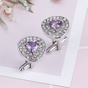 カフス カフスボタン アクセサリー 男女兼用 メンズ レディース シルバーカラー ラインストーン 三角 スーツ 結婚式 パーティ フォーマル おしゃれ ギフト 記念日 誕生日 プレゼント 贈り物 男性用 女性用 父の日 ファッション小物 銀色 白 紫 黒 クリスマス