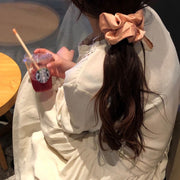 シュシュ レディース ヘアアクセサリー ヘアゴム 髪飾り 髪留め サテン調 ヘアアレンジ 無地 シンプル かわいい 大人可愛い おしゃれ フェミニン 上品 通勤 オフィス 女性用 婦人用 ファッション小物