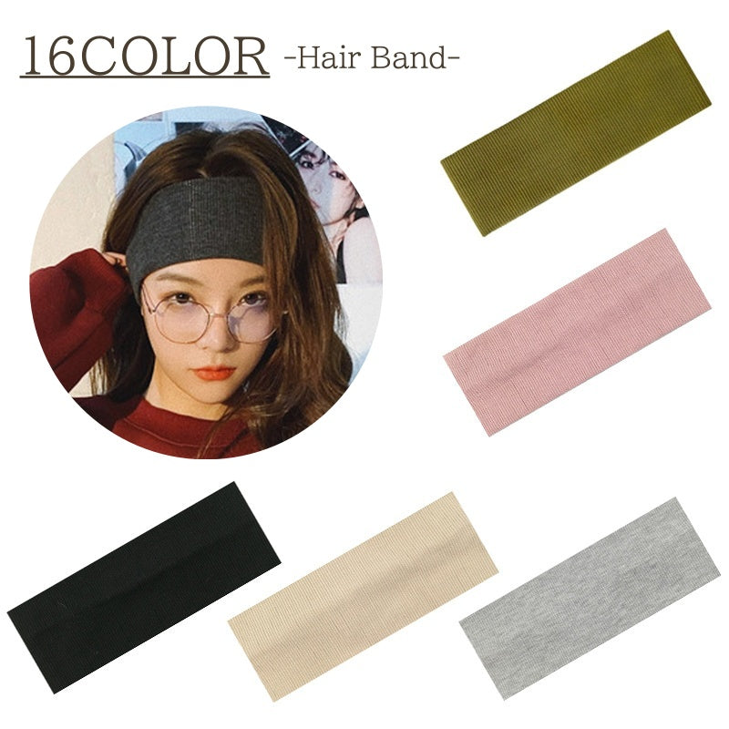 ヘアバンド レディース ヘアアクセサリー ヘッドバンド リブ 幅広 商品画像