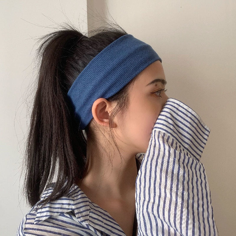 ヘアバンド レディース ヘアアクセサリー ヘッドバンド リブ 幅広 商品画像4