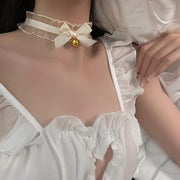 チョーカー レディース 女性用 アクセサリー 首飾り 首輪 レース リボン 鈴付き 可愛い おしゃれ コスプレ コスチューム 仮装 イベント ハロウィン パーティー
