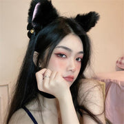 カチューシャ 猫耳 ねこ耳 コスプレ コスチューム 仮装 レディース 大人用 鈴 リボン もこもこ 可愛い ヘッドアクセサリー ヘアアクセサリー ハロウィン イベント パーティー
