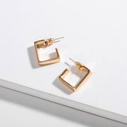 ピアス スタッドピアス アクセサリー レディース 女性用 方形 ゴールドカラー 金色 可愛い シンプル おしゃれ 上品 ギフト 記念日 誕生日 プレゼント 贈り物 ファッション小物 婦人用