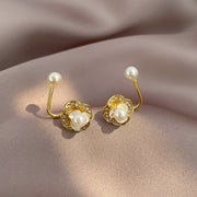スタッドピアス バックキャッチ レディース アクセサリー ラインストーン フェイクパール フラワー 花 2way エレガント カジュアル フォーマル プレゼント ギフト 贈り物 お祝い 記念日 誕生日 デート 女子会 パーティー 入学 卒業 お呼ばれ お出かけ デイリー 普段使い かわいい おしゃれ 上品 フェミニン 大人女子 小物 雑貨 女性 婦人 ゴールドカラー