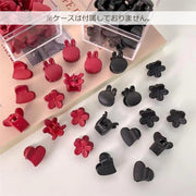 ミニクリップ 20個セット キッズ ヘアクリップ ヘアアクセサリー バンスクリップ 前髪クリップ ハート ウサギ フラワー マットカラー かわいい おしゃれ 髪飾り ヘアアレンジ 子供 女の子 女子