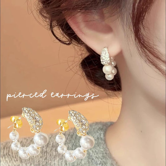 ピアス フープピアス レディース 女性 アクセサリー フェイクパール 商品画像