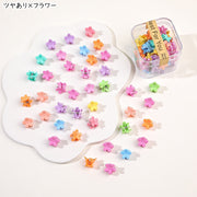 ミニバンスクリップ ヘアクリップ 髪留め 40個セット キッズ 子供用 子ども用 女の子 レディース 女性 ヘアアクセサリー ファッション雑貨 小型 小さい ミニサイズ ミニマムサイズ 蝶 お花 フラワー ハート ツヤ 半透明 モランディ ピンク ブルー カラフル おしゃれ ポップ カジュアル 可愛い キュート