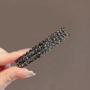 ヘアクリップ レディース 女性 単品 横長 ストレート 全面ラインストーン スクエア スプリング式 挟み留め ハーフアップ 後頭部 ヘアアレンジ 髪留め お出かけ プレゼント シンプル おしゃれ かわいい まとめ髪