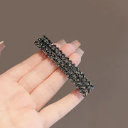 ヘアクリップ レディース 女性 単品 横長 ストレート 全面ラインストーン スクエア スプリング式 挟み留め ハーフアップ 後頭部 ヘアアレンジ 髪留め お出かけ プレゼント シンプル おしゃれ かわいい まとめ髪
