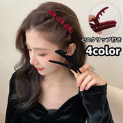 ヘアクリップ くちばしクリップ 3連 ミニクリップ付き レディース 女性 ヘアアクセサリー 髪飾り 髪留め 大きめ ヘアアレンジ シンプル ファッション小物