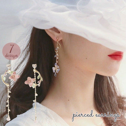 スタッドピアス ロングピアス レディース アクセサリー フラワー 花 商品画像