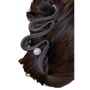 ヘアクリップ レディース ヘアアクセサリー バンスクリップ ウェーブ フェイクパール パール調 おしゃれ かわいい きれいめ 上品 大人女子 女性