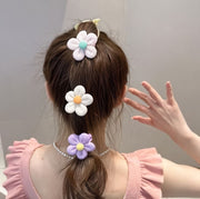 ヘアゴム 髪ゴム ヘアアクセサリー 髪くくり 6本組 キッズ 女の子 ガールズ お花 フラワー リボン 可愛い かわいい