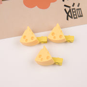 ヘアクリップ 単品 キッズ 女の子 子供 ヘアアクセサリー ヘアピン 髪飾り 髪留め チーズ かわいい おしゃれ ユニーク ヘアアレンジ