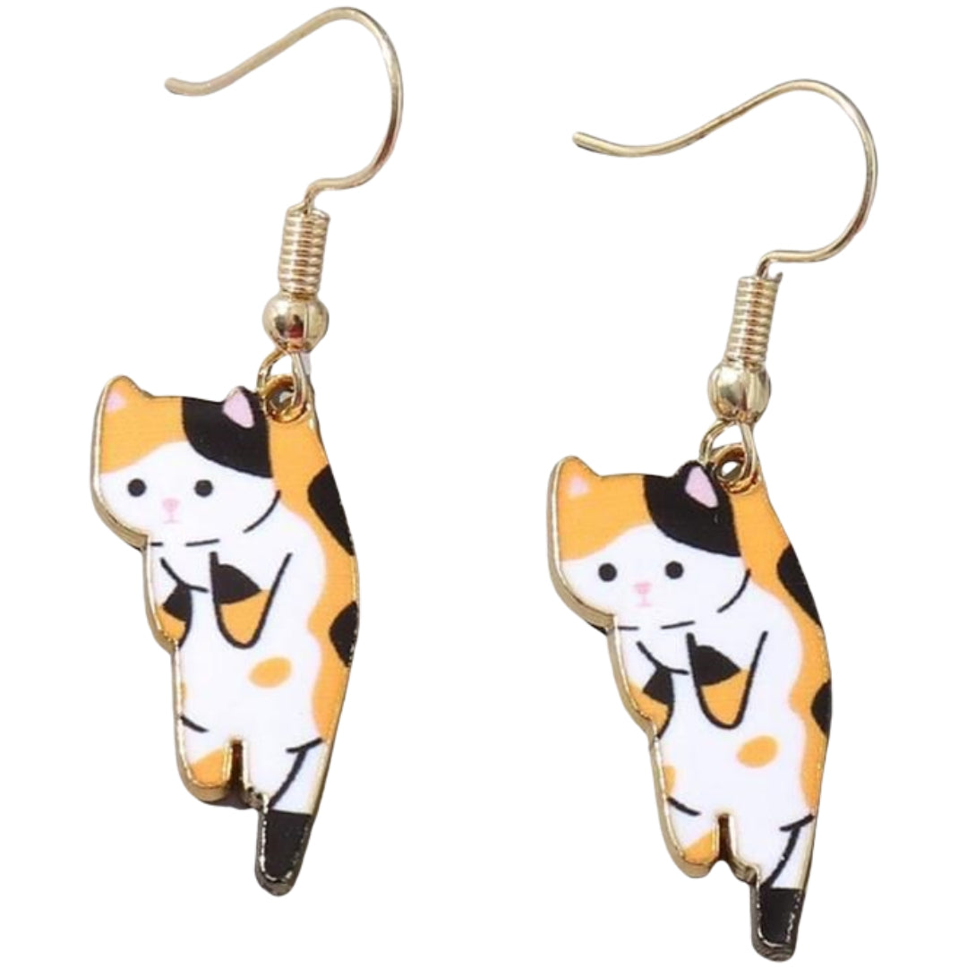 フックピアス レディース アクセサリー 耳飾り 揺れる 大きめ 猫 ネコ キャット かわいい 可愛い プレゼント ギフト 贈り物