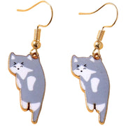 フックピアス レディース アクセサリー 耳飾り 揺れる 大きめ 猫 ネコ キャット かわいい 可愛い プレゼント ギフト 贈り物