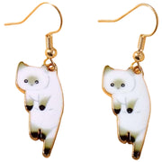 フックピアス レディース アクセサリー 耳飾り 揺れる 大きめ 猫 ネコ キャット かわいい 可愛い プレゼント ギフト 贈り物