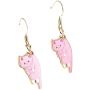 フックピアス レディース アクセサリー 耳飾り 揺れる 大きめ 猫 ネコ キャット かわいい 可愛い プレゼント ギフト 贈り物