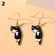 フックピアス レディース アクセサリー 耳飾り 揺れる 大きめ 猫 ネコ キャット かわいい 可愛い プレゼント ギフト 贈り物