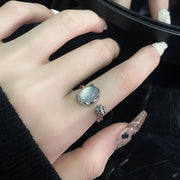 バン グル ブレスレット 指輪 リング 単品 1個 レディース アクセサリー 女性用 ストーン 半透明 シルバーカラー C型 腕輪 オープンリング おしゃれ かわいい ギフト プレゼント 贈り物