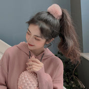 パッチンバンドシュシュ ワンタッチ ヘアゴム レディース ヘアアクセサリー ぱっちんバンド ブレスレット フェイクファー ロール式 棒状 ポニーテール ヘアアレンジ