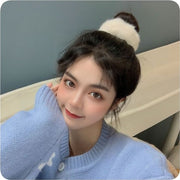 パッチンバンドシュシュ ワンタッチ ヘアゴム レディース ヘアアクセサリー ぱっちんバンド ブレスレット フェイクファー ロール式 棒状 ポニーテール ヘアアレンジ