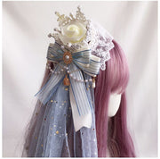 ヘッドドレス ロリータ ゴスロリ コスプレ コスチューム 大人用 レディース ヘアアクセサリー 髪飾り 王冠 リボン バラ チュール レース パール調 チャーム 仮装 衣装 ハロウィン イベント 可愛い おしゃれ ヘッドアクセサリー 女性