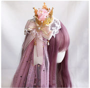 ヘッドドレス ロリータ ゴスロリ コスプレ コスチューム 大人用 レディース ヘアアクセサリー 髪飾り 王冠 リボン バラ チュール レース パール調 チャーム 仮装 衣装 ハロウィン イベント 可愛い おしゃれ ヘッドアクセサリー 女性