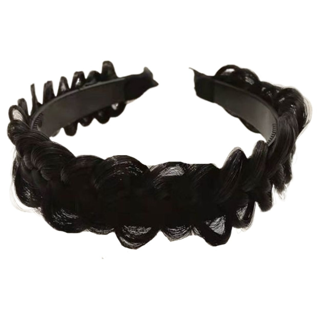 カチューシャ レディース ヘアアクセサリー 髪飾り 三つ編み 編み込み ツイスト つけ毛 ウィッグ エクステ 自然 ヘアアレンジ