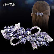 バレッタ ヘアクリップ ヘアアクセサリー レディース 女性 髪留め 髪飾り キラキラ ラインストーン まとめ髪 ヘアアレンジ お洒落 可愛い ファッション小物