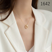 ネックレス ペンダント チェーン アクセサリー ジュエリー レディース シンプル おしゃれ カジュアル 上品 シルバーカラー ゴールドカラー 小さめ ファッション小物 女性 ハート パール 二重 プレート バー 小ぶり